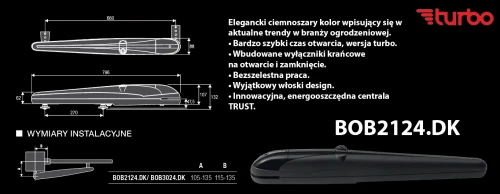 Zestaw do bramy skrzydłowej 24V KBOB2124DK.P (do 2,1 m) BENINCA.webp