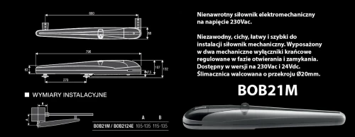 Zestaw do bramy skrzydłowej 230V KBOB21M (do 2,1 m) BENINCA.webp