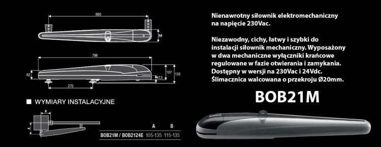 Zestaw do bramy skrzydłowej 230V KBOB21M (do 2,1 m) BENINCA.webp