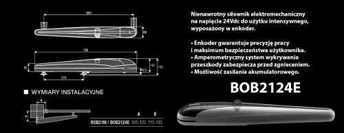Zestaw do bramy skrzydłowej 24V KBOB2124E (do 2,1 m) BENINCA.webp
