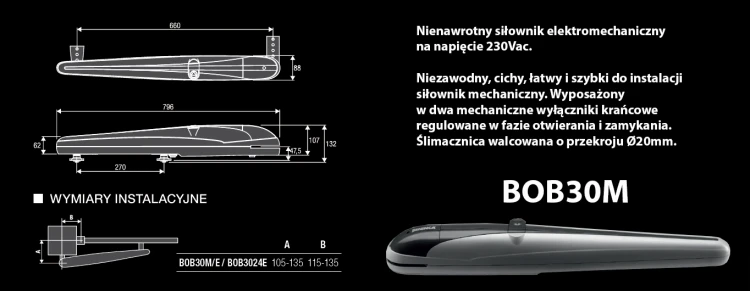 Zestaw do bramy skrzydłowej 230V KBOB30M (do 3 m) BENINCA.webp
