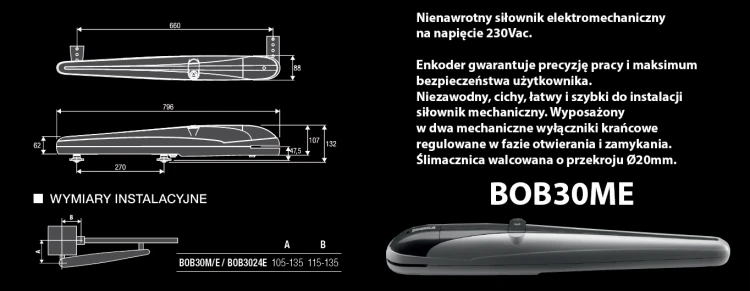 Zestaw do bramy skrzydłowej 230V KBOB30ME (do 3 m) BENINCA.webp