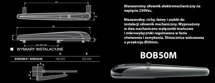 Zestaw do bramy skrzydłowej 230V KBOB50M.PM (do 5 m) BENINCA banner.webp
