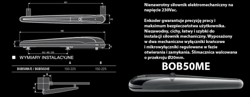 Zestaw do bramy skrzydłowej 230V KBOB50ME.PM (do 5 m) BENINCA.webp