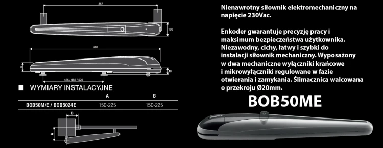 Zestaw do bramy skrzydłowej 230V KBOB50ME.PM (do 5 m) BENINCA.webp
