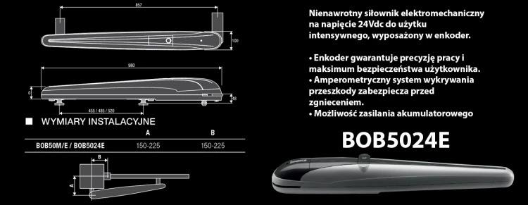 Zestaw do bramy skrzydłowej 24V KBOB5024E.PM (do 5 m) BENINCA banner.webp
