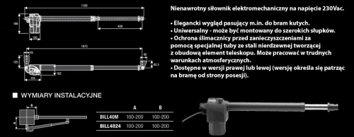 Zestaw do bramy skrzydłowej 230V KBILL40M.PM ( do 4m) BENINCA banner.webp