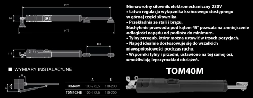 Zestaw do bramy skrzydłowej 230V KTOM40M.P ( do 4m ) BENINCA banner kopia.webp