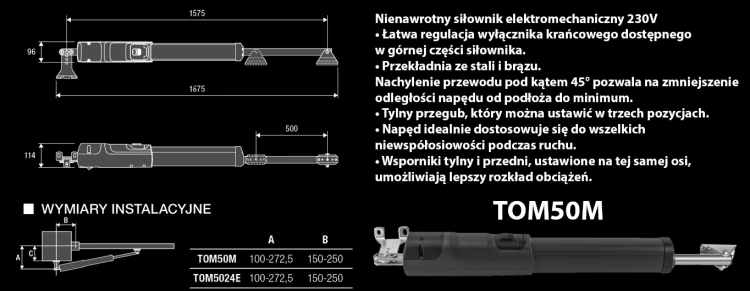 Zestaw do bramy skrzydłowej 230V KTOM50M.P ( do 5 m ) BENINCA banner.webp