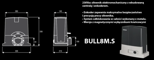 Zestaw do bramy przesuwnej KBULL8M.S.PM wył. magnet. (do 800 kg) BENINCA banner.webp
