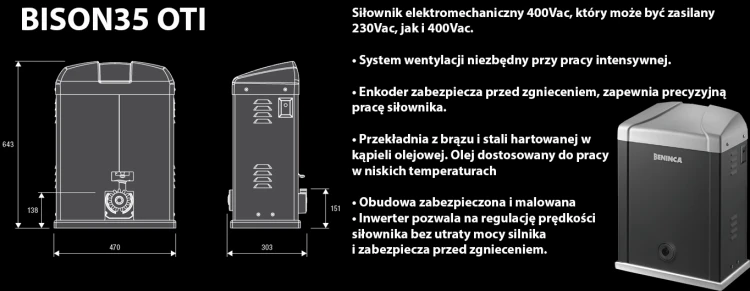 Napęd do bramy przesuwnej BISON35 OTI (do 3500 kg) BENINCA banner.webp