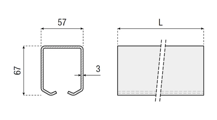 Szyna L-3m 67x57x3mm seria S 623.55 HI-MOTIONS wymiary.webp