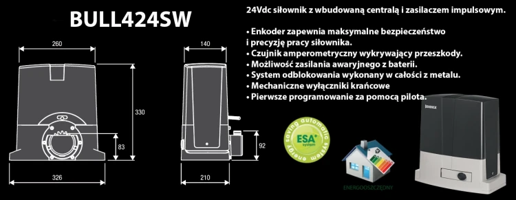 Zestaw do bramy przesuwnej KBULL624SW.PM wył. mech. (do 600 kg) BENINCA banner 1.webp