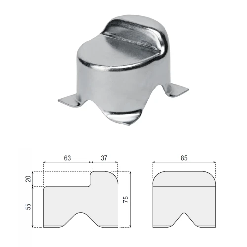 Odbój środkowy do wmurowania 530.0 HI-MOTIONS wymiary.webp