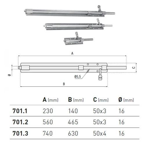 Rygiel pionowy - seria 701 HI-MOTIONS wymiary.webp