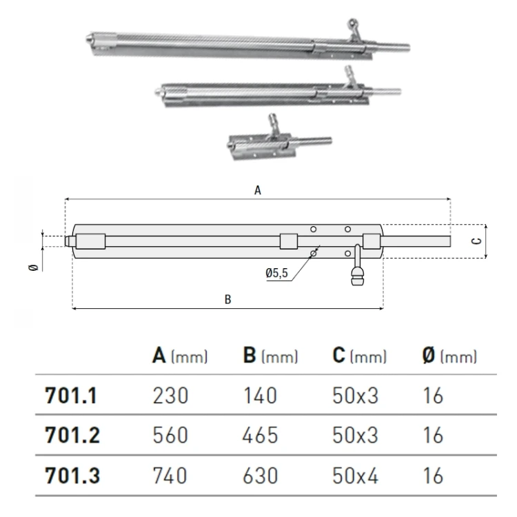 Rygiel pionowy - seria 701 HI-MOTIONS wymiary.webp