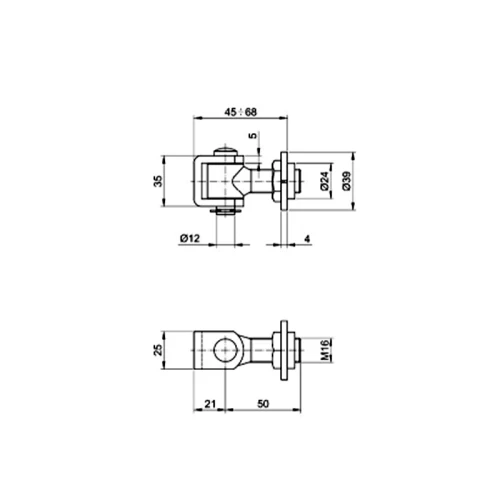 Zawias przyspawany Z16P METALIK wymiary.webp