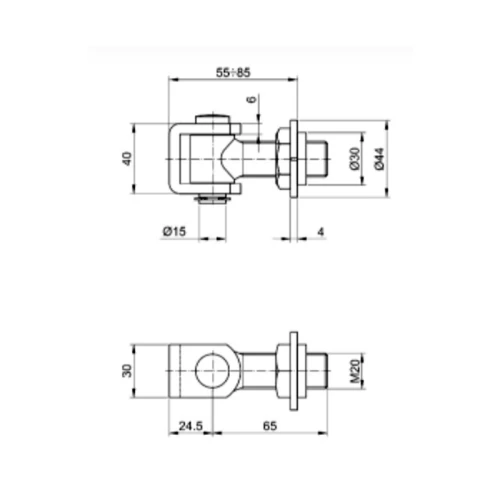Zawias przyspawany Z20P METALIK wymiary.webp
