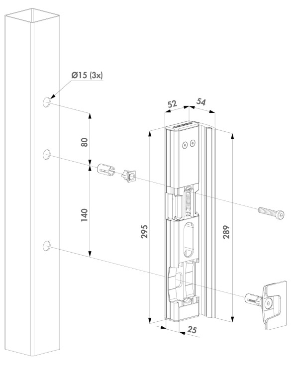 Wymiary Elektrozaczep antysabotażowy do montażu nawierzchniowego MODULEC-SH LOCINOX.png