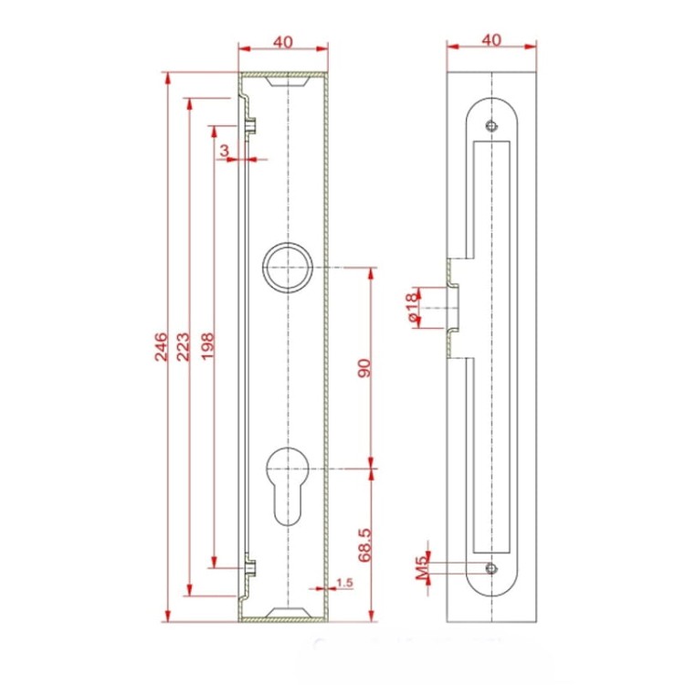 Kaseta zamka z profilu 40×40 z zamkiem ZW22 90 GAP 40×40 + ZW 22 90 .jpg