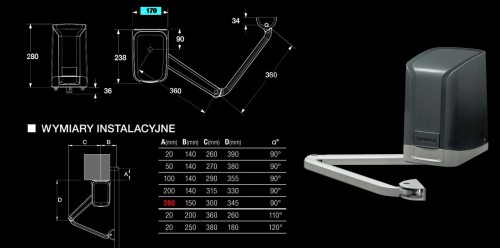 wymiary instalacyjne Zestaw do bramy skrzydłowej 24V KSAM24.PM BENINCA.jpg