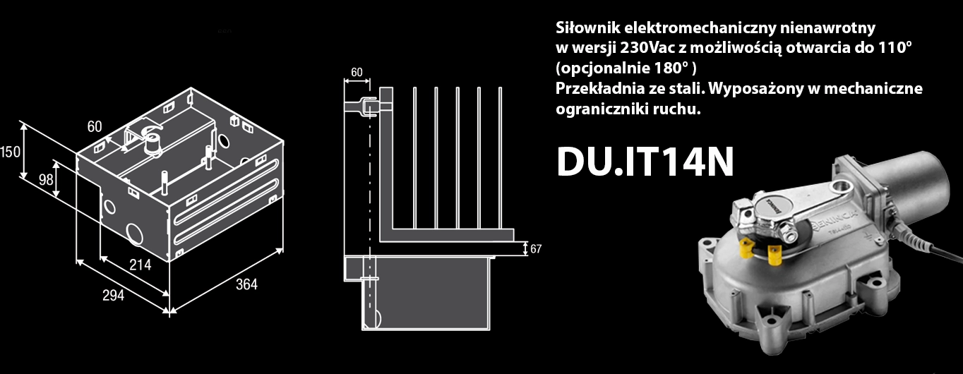 Zestaw do bramy skrzydłowej 230V KDU.IT14N.PM ( do 3,5 m ) BENINCA banner.webp
