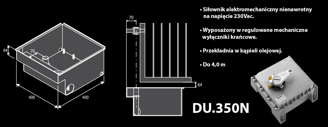 Zestaw do bramy skrzydłowej 230V KDU.350N.PM ( do 4 m ) BENINCA banner.webp