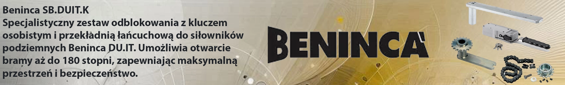 Zestaw odblokowania 180° z kluczem SB.DU180.K Beninca banner.webp